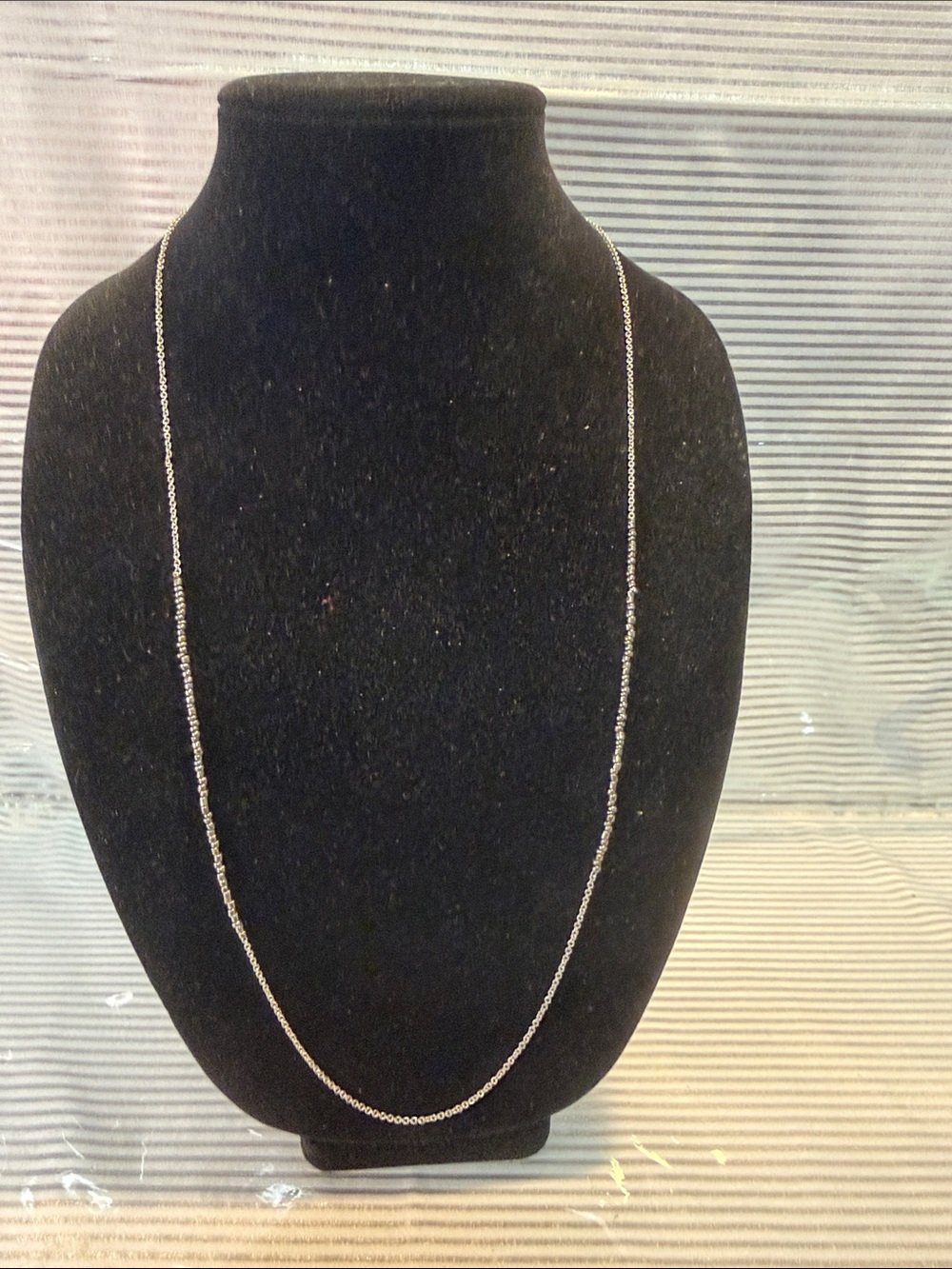 Silver Slim Station Necklace in Silver